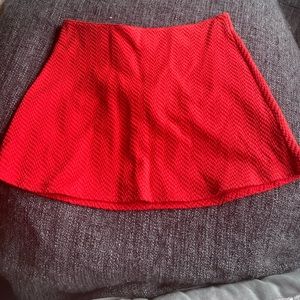 red mini skirt